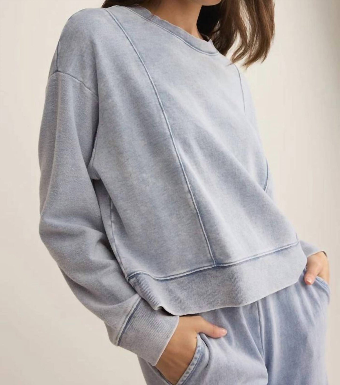 Z Supply - Lax Knit Denim Sweatshirt