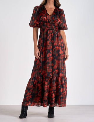 Elan - Floral V-Neck Maxi Dress