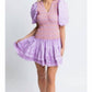 Karlie - Solid Poplin V-neck Smock Mini Dress