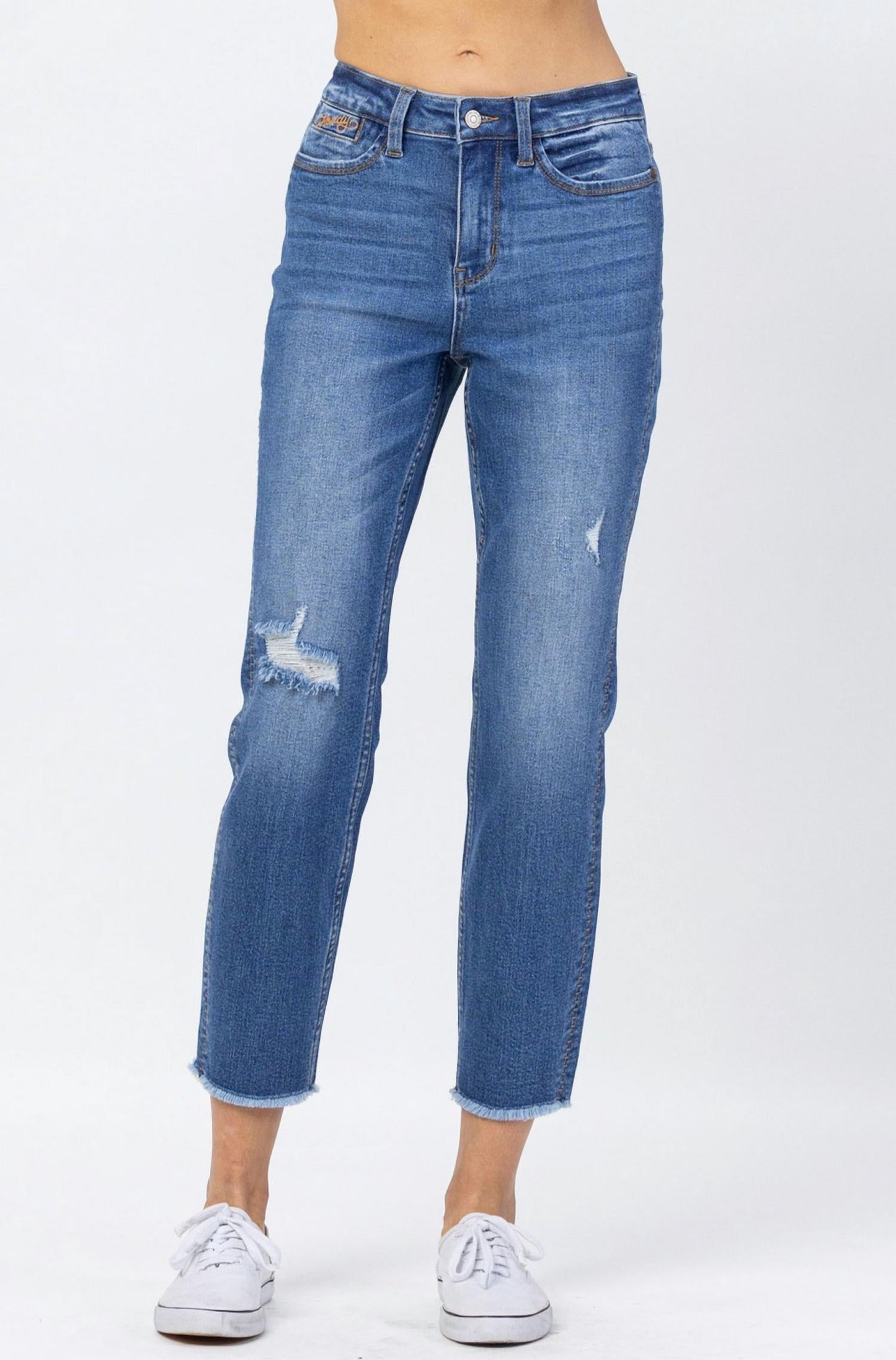 Judy Blue - Howdy High Waist Boyfriend Jeans With Stitched Seam Detail - Plus Size