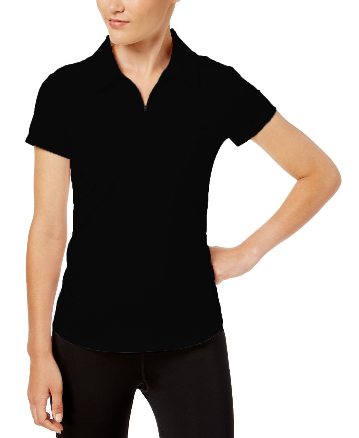 Ideology Performance Women's Zip Polo, Black, Size L