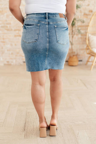 Judy Blue - High Rise Rigid Magic Denim Skirt