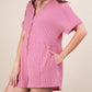 Very J - Two Tone Ribbed Knit Comfy Casual Romper