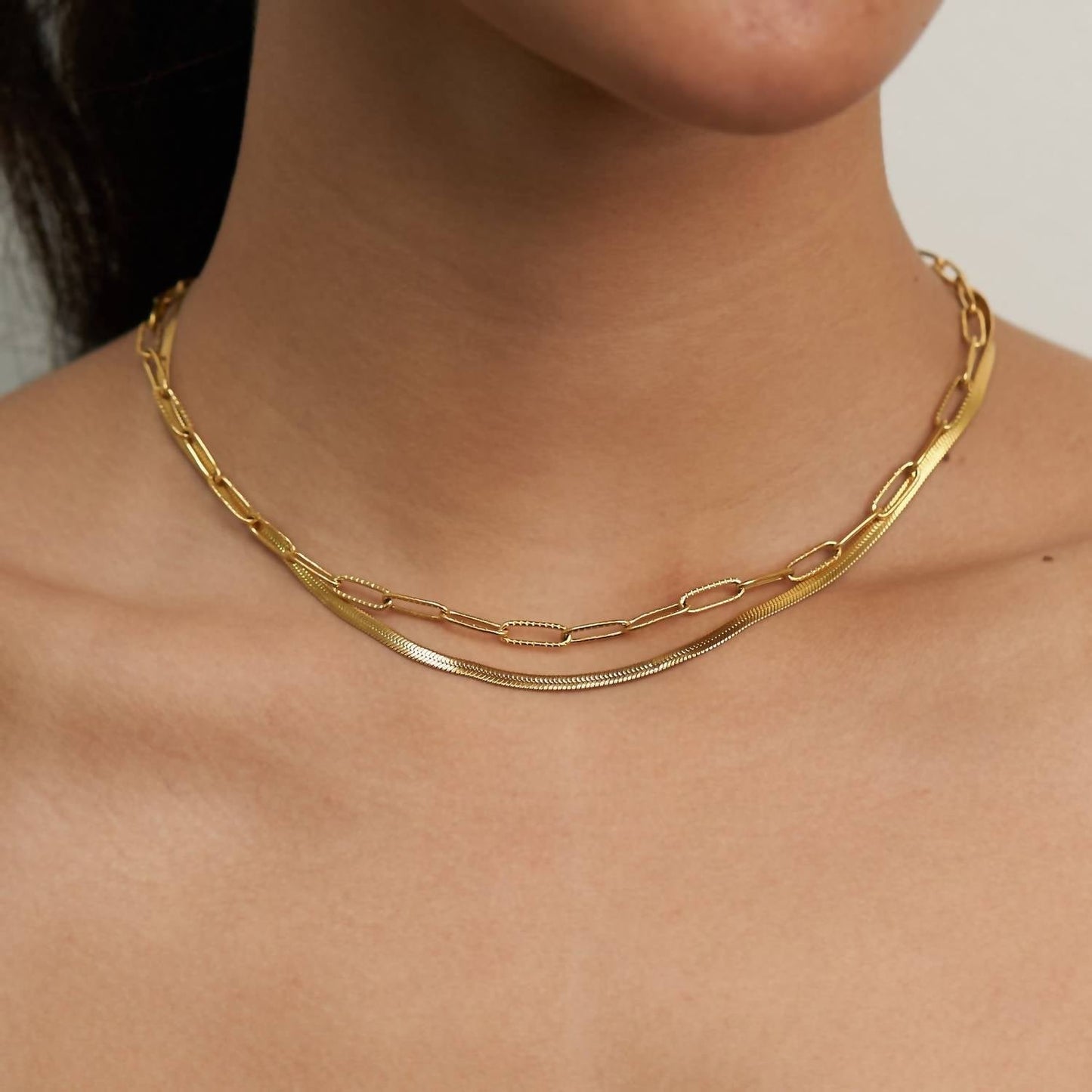 Brenda Grands - Women's Herringbone Layered Necklace