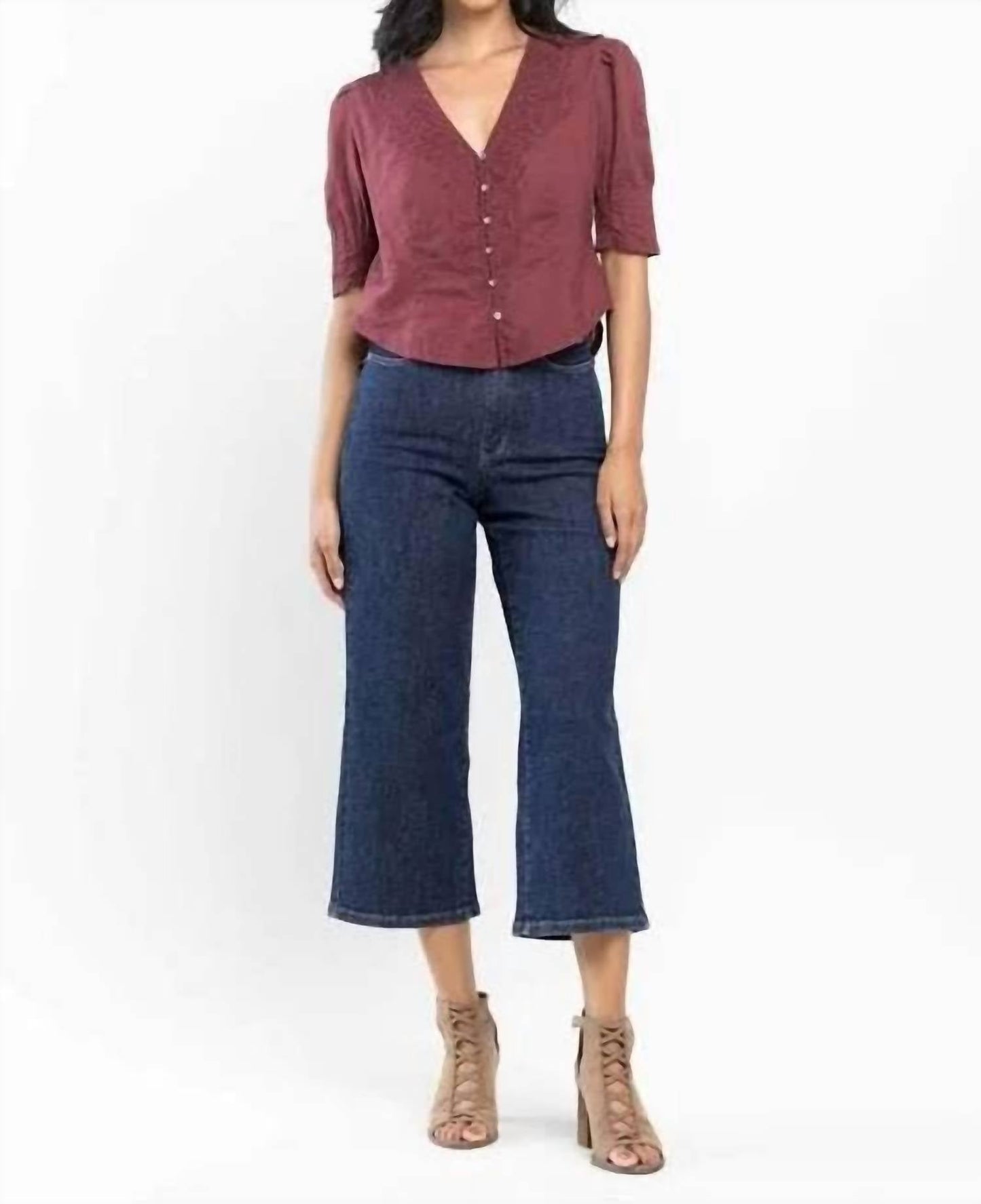Judy Blue - High Waisted Tummy Control Tailored Crop Wide Leg Jean