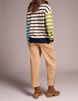 Tribal - Multi Stripe Lightweight Crewneck Sweater