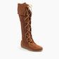 Minnetonka - Women's Front Laced Knee High Fringe Moccasin Boot
