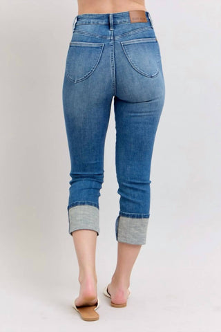 Judy Blue - Skinny Cuff Capris Jeans - Plus