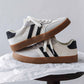 Little Daisy Closet - Women's Vintage Stripe Lace-up Flat Sneakers