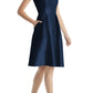 Alfred Sung Midnight Jewel Neck Satin Cocktail Dress