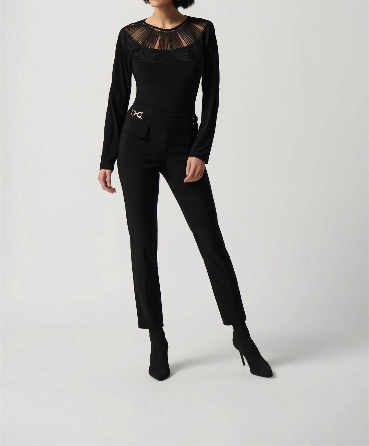 Joseph Ribkoff - Detailed Neckline Top