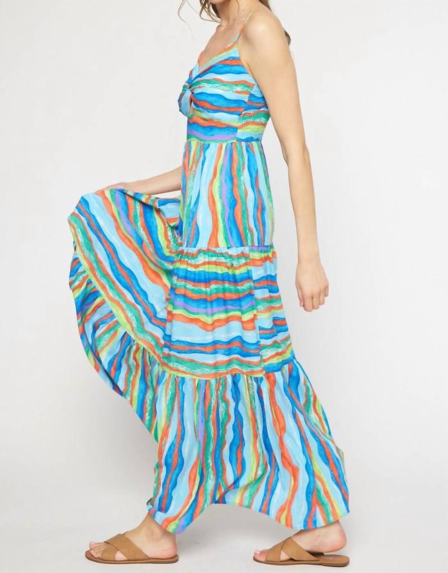 Entro - Stripe Maxi Dress