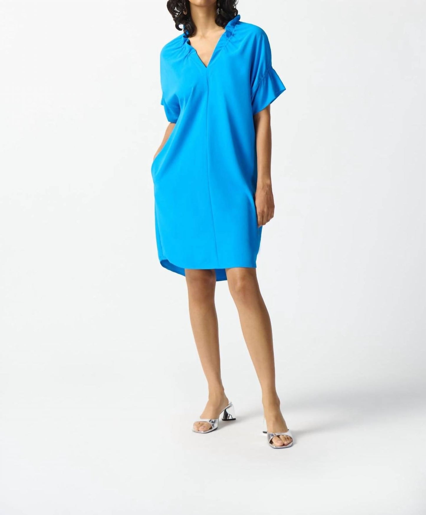 Joseph Ribkoff - Ruffled V-neck Shift Dress
