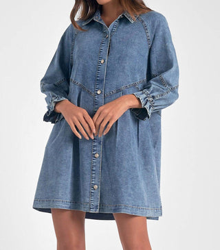 Elan - Long Sleeve Button Down Dress