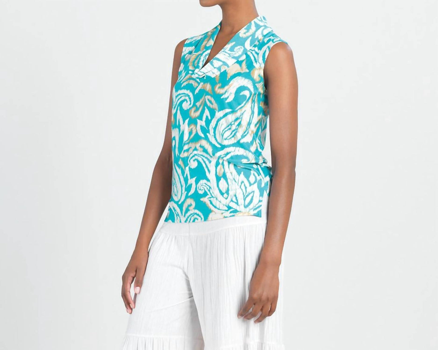 Clara Sun Woo - Sleeveless Draped Cowl Neck Top