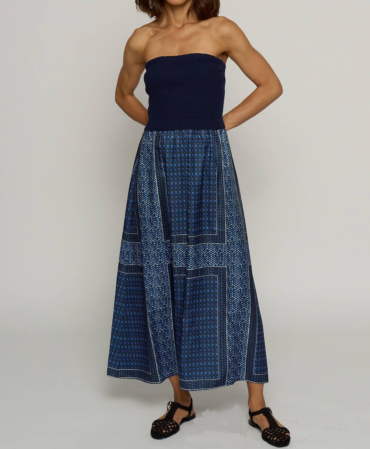 Central Park West - Tube Dress With Woven Skirt