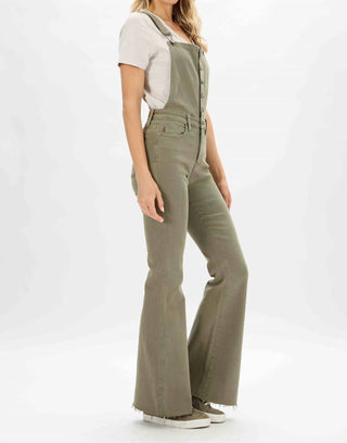 Judy Blue - High Waist Tummy Control w/ Release Hem Retro Flare Overall Jeans