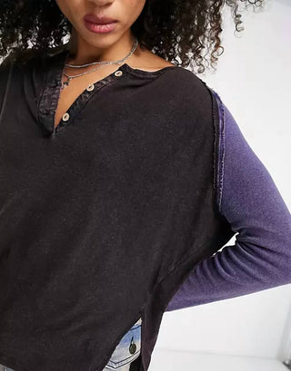 Free People - GRAND SLAM COLOR BLOCK HENLEY TOP