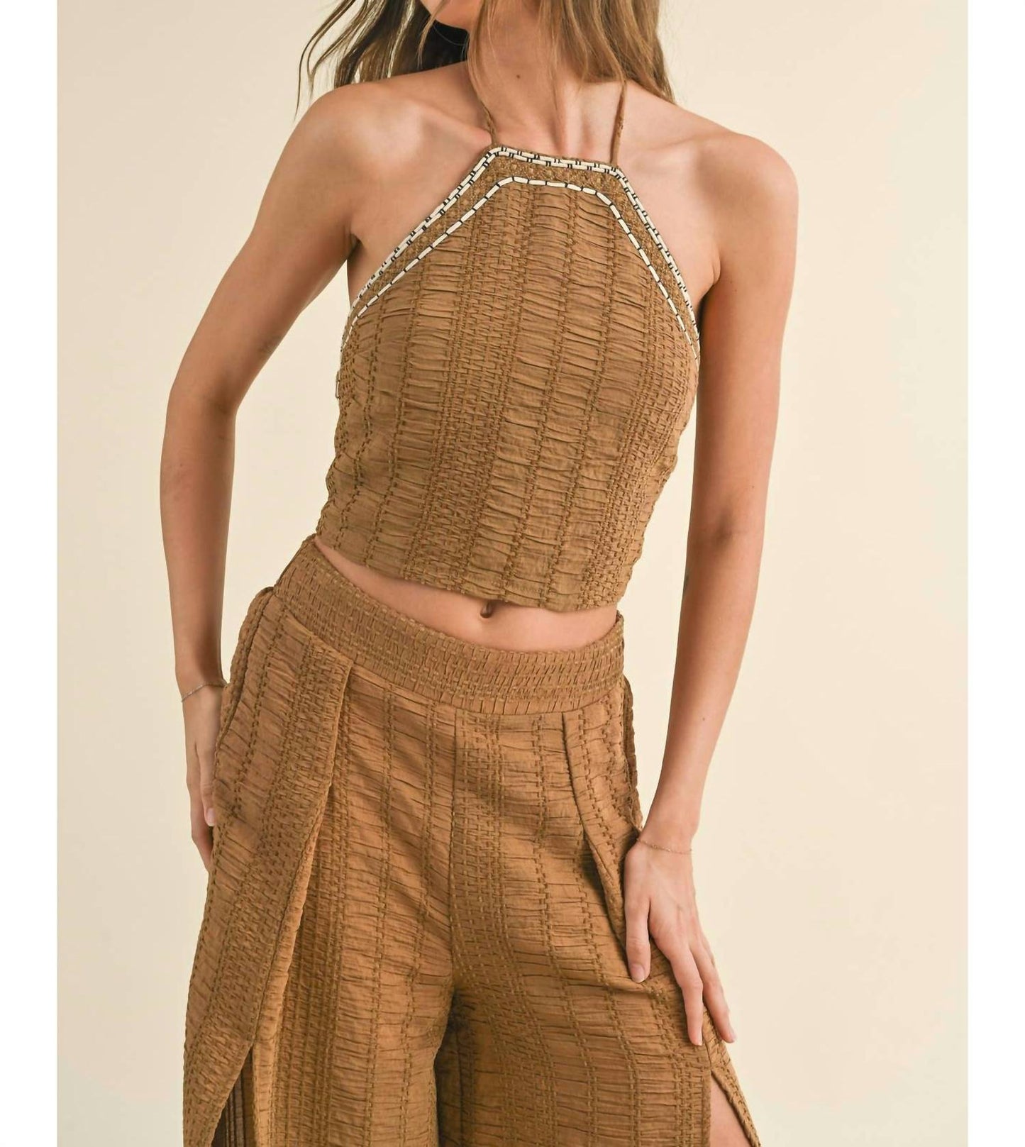 Miou Muse - Eyelet Halter Top