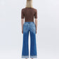 Flying Monkey - High Rise Cuffed Slim Wide Leg Jeans