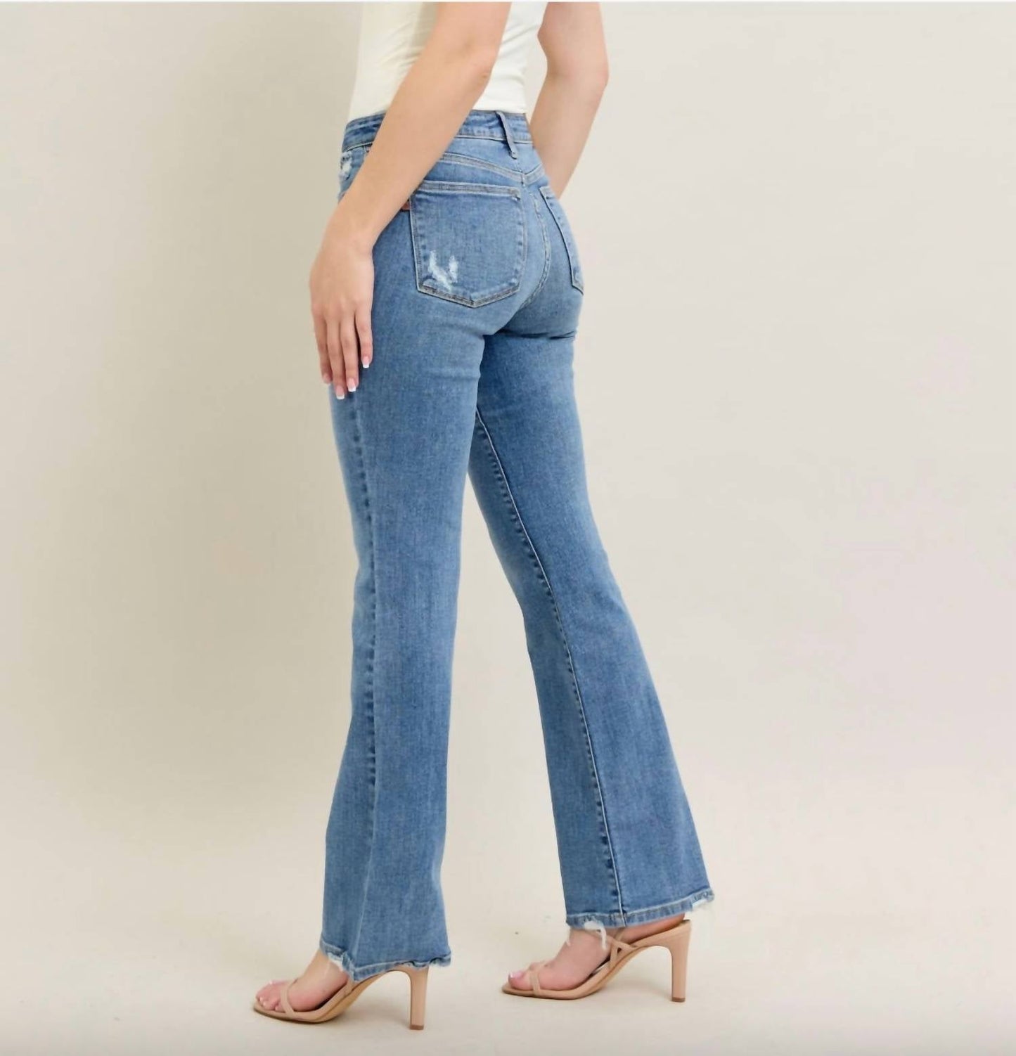 judy-blue-destroyed-hem-rise-bootcut-jeans