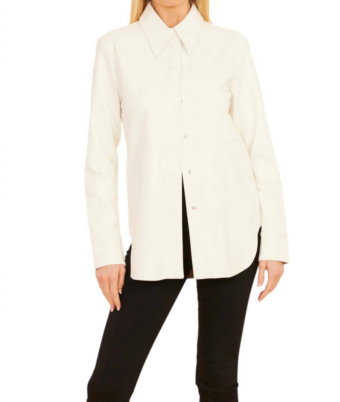 Dolce Cabo - Faux Leather Button Up Shirt