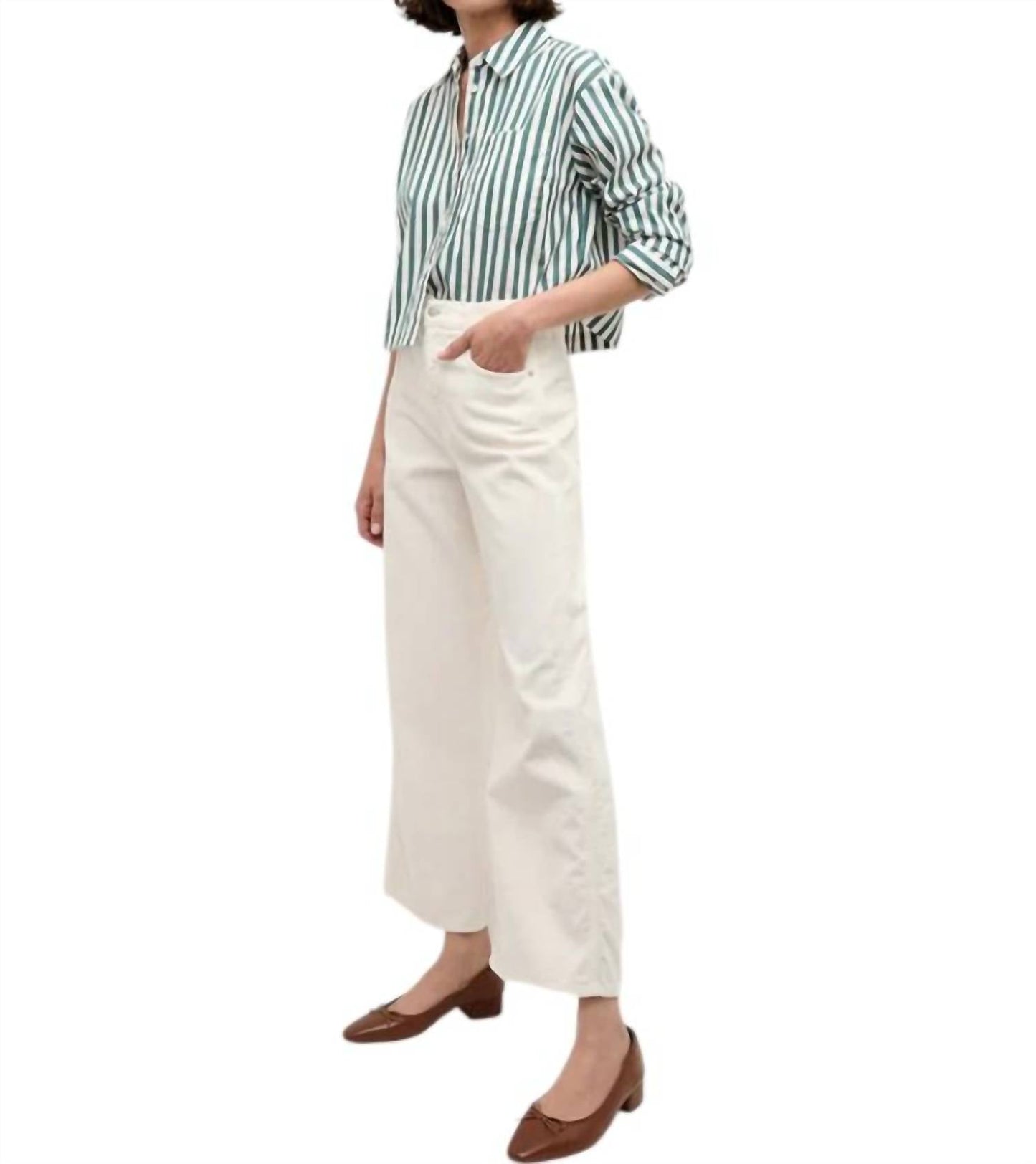 Veronica Beard - Taylor Cropped High Wide Leg Cord Pants