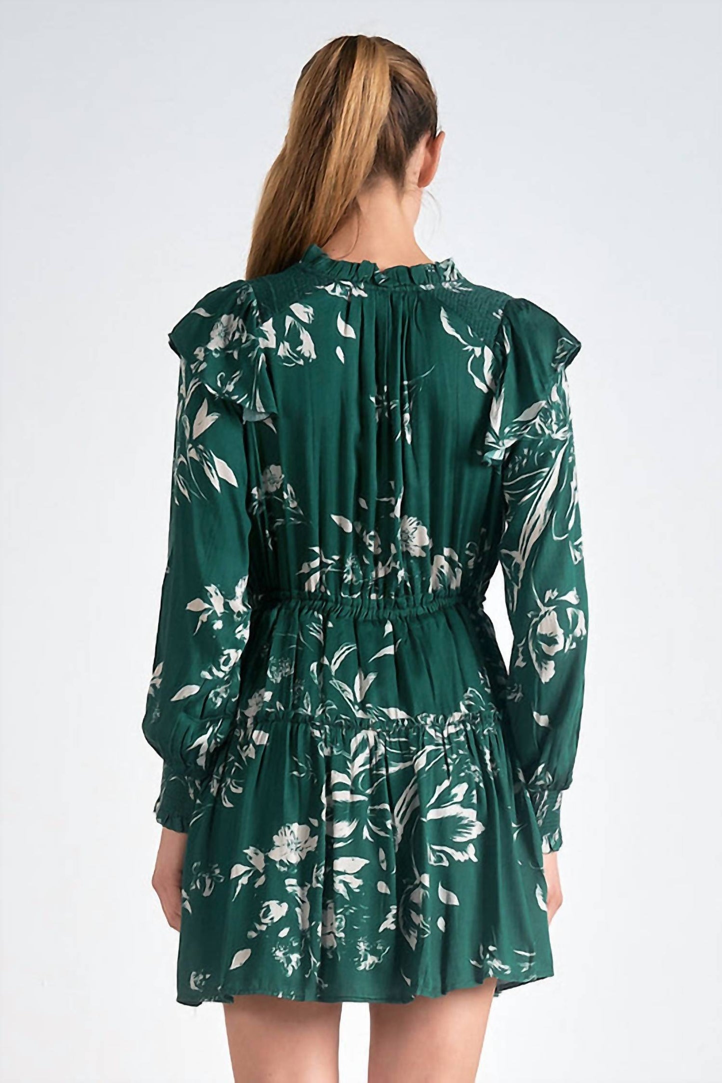 Elan - Flouncy Floral Print Dress