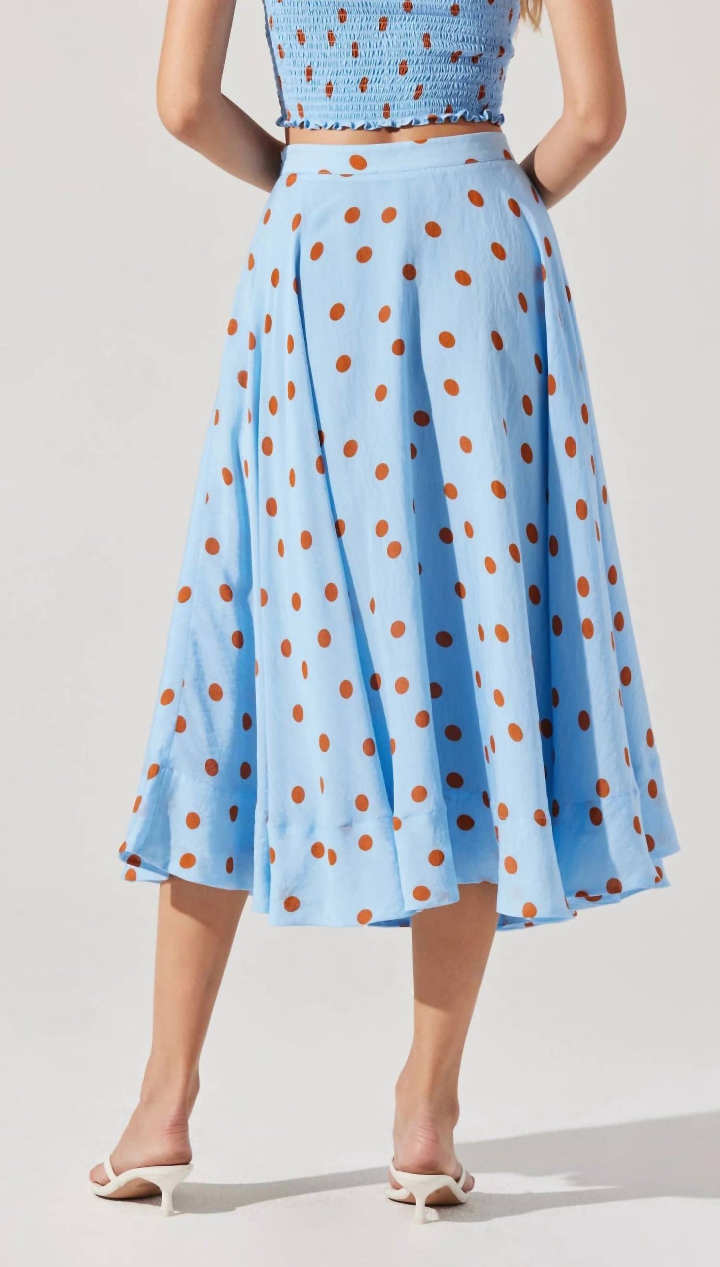 Astr - Janie Polka Dot Midi Skirt