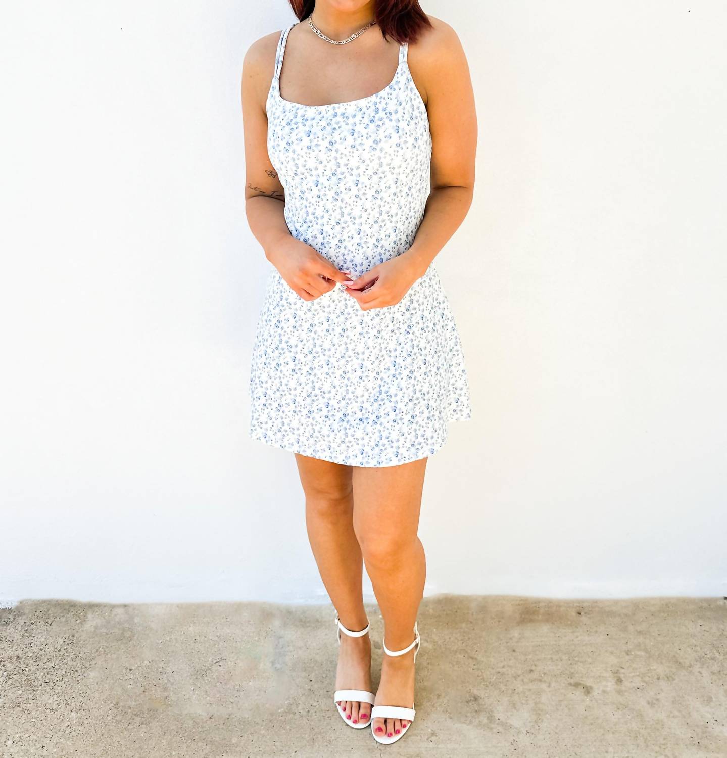 Tcec - Get To Moving Floral Print Back Cross Dress