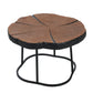 Irregular Coffee Table, 27" Modern MGO Top with Natural Wood & Black Metal Base