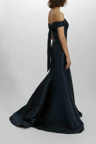 Amsale - Mikado Off-the-shoulder Gown With Bow