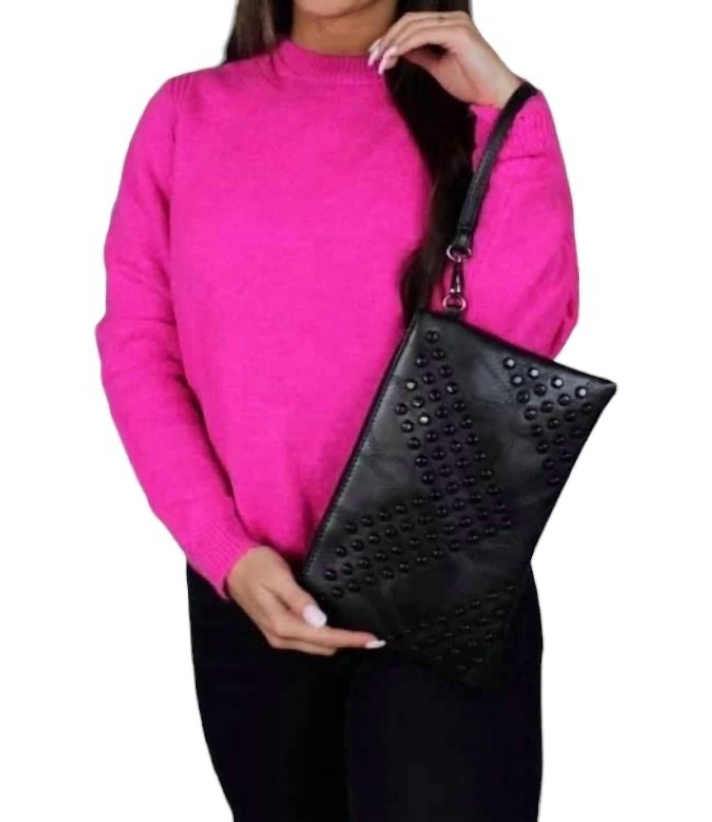 Beauty Stash - Women's Studded Crossbody Wristlet