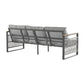 4-Pieces Outdoor Metal Patio Furniture Set with Cushions