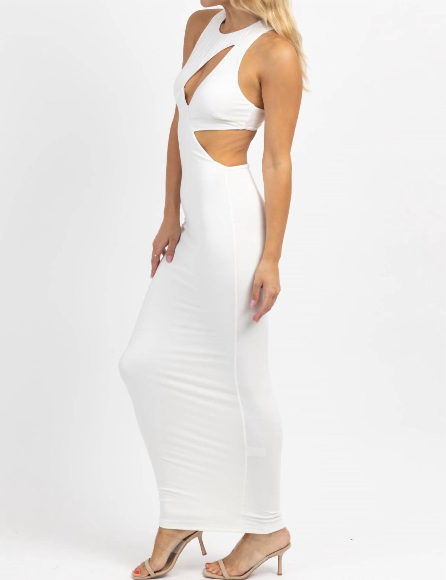 Win Win Apparel - ASYMMETRIC CUTOUT MAXI DRESS