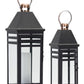Modern Metal Lantern with Gold Accent (Set of 2)