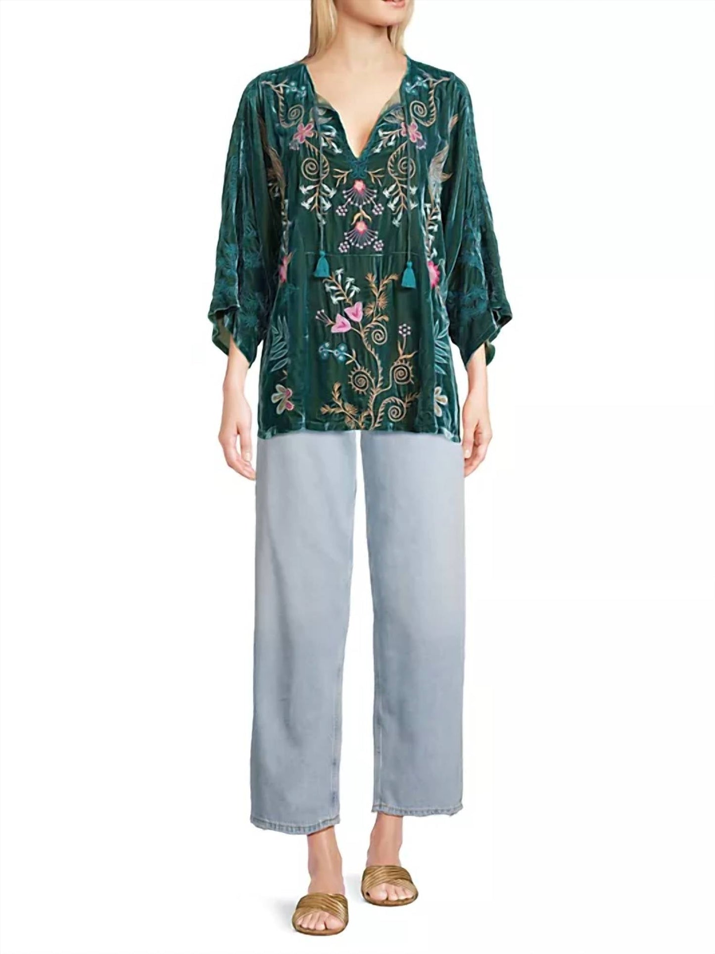 Johnny Was - Sisa Velvet Kaftan Blouse