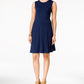 Style & Co Women's Petite Sleeveless Swing Dress Navy Size Medium