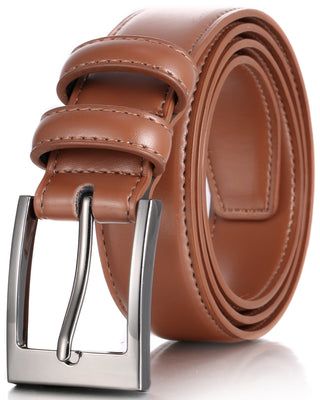 Mio Marino Men's Dual Loop Leather Belt Brown Size 34