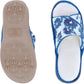 Isotoner - Women's Cotton Floral Keilly Slide With Enhanced Heel Cushion
