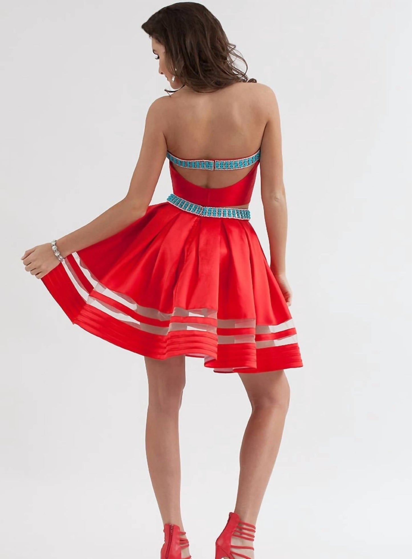 Rachel Allan - Strapless Mikado Two-piece Short Dress