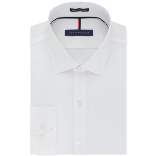 Tommy Hilfiger Men's White Slim-Fit Dress Shirt Size 15X32-33