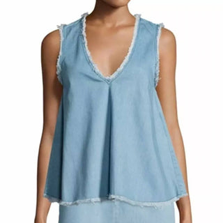 N/Nicholas - Denim V Neck Band Top
