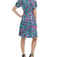 DKNY Women's Short Sleeve V Neck Fit & Flare Dress Blue Size 4