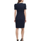 DKNY Women's Puff Sleeve Sheath Dress Blue Size 4