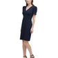 DKNY Women's Puff Sleeve Sheath Dress Blue Size 4