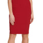 DKNY Women's Puff Sleeve Sheath Dress Red Size 6