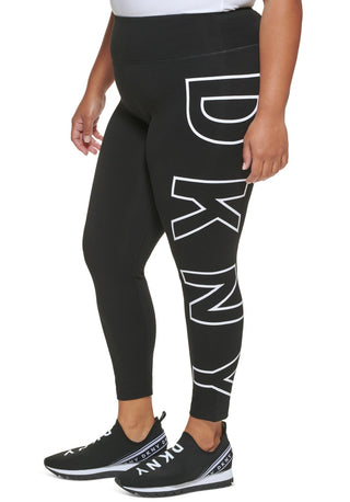 DKNY Women's High Waisted 7/8 Exploded Logo Leggings White