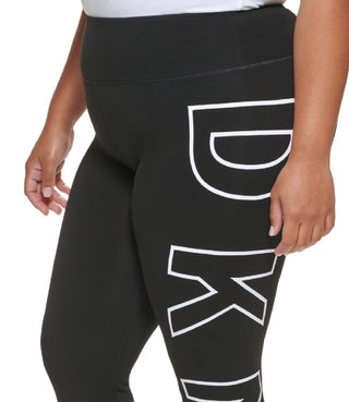 DKNY Women's High Waisted 7/8 Exploded Logo Leggings White