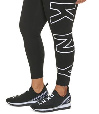 DKNY Women's High Waisted 7/8 Exploded Logo Leggings White